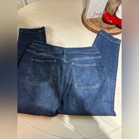 Anthropologie $128 Pilcro Ultra High-Rise Slim Utility Jeans size 31 denim dark - Picture 8 of 9